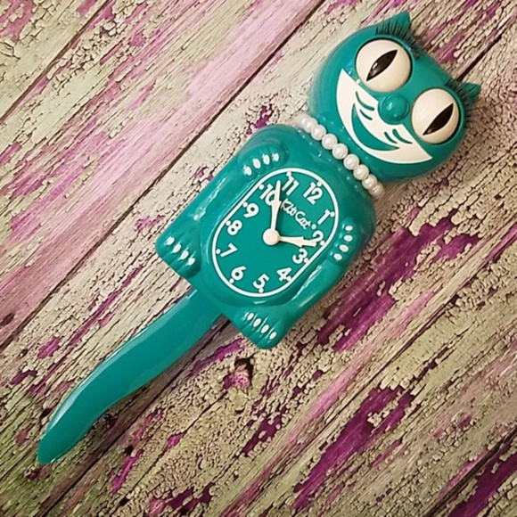 LAST One! Emerald Green Lady KIT-CAT CLOCK KAT KLOCK - Picture 4 of 7